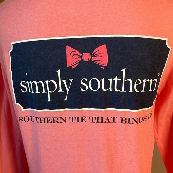Simply Southern long sleeve hoodie T-shirt, size Small. Pink! - Picture 1 of 7